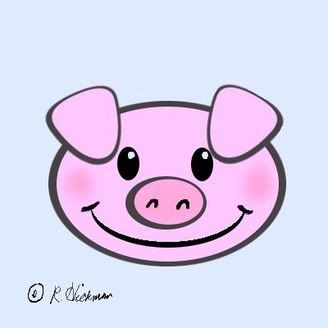 328x328 Cartoon Pig Face - Pig Face Drawing