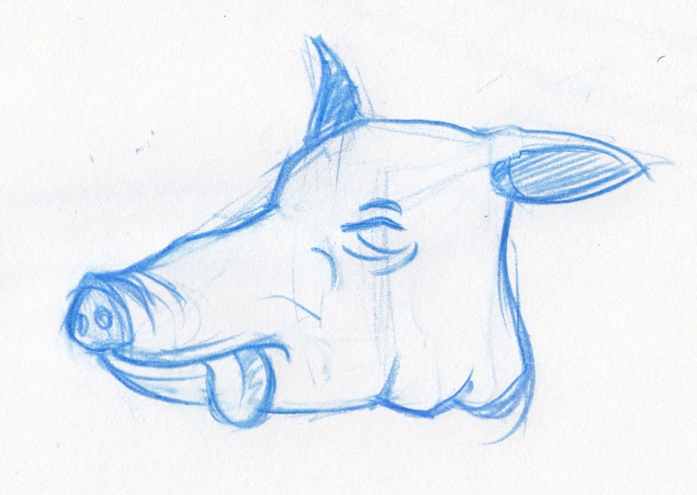 999x710 images from the deep pig's head - Pig Head Drawing