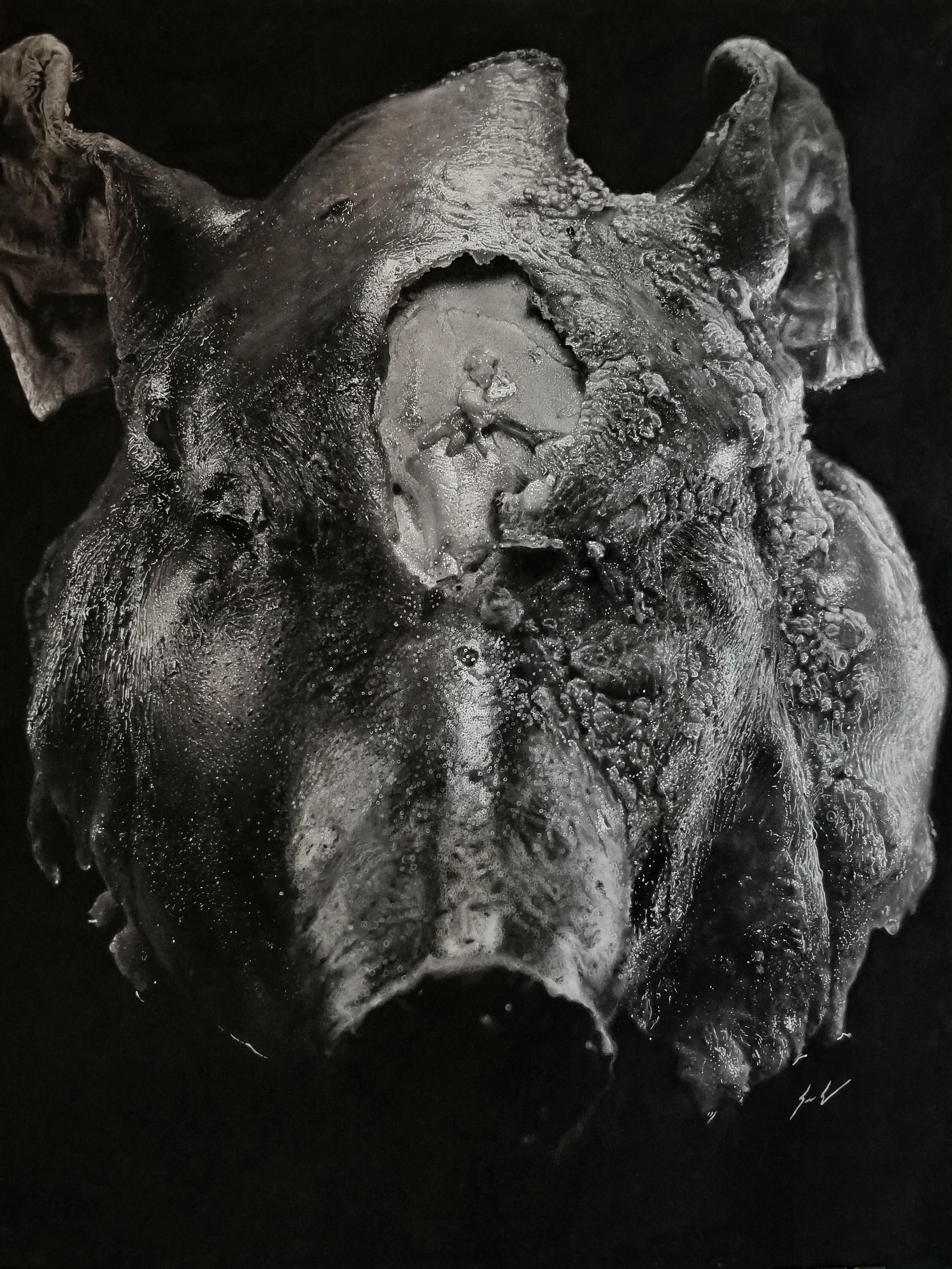 2452x3268 Oc Drawing A Roasted Pig Head Creepy - Pig Head Drawing