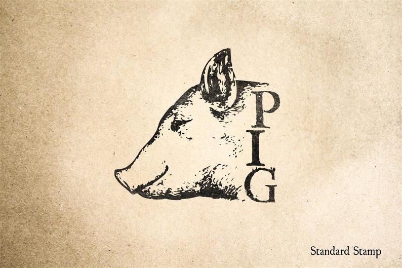 794x529 Pig Head Rubber Stamp X Inches Etsy - Pig Head Drawing