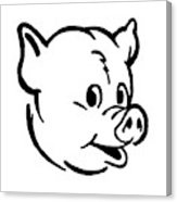 163x186 Pig Head Art Print - Pig Head Drawing