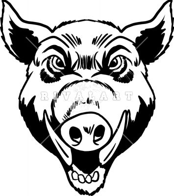355x400 pork clipart pig head - Pig Head Drawing