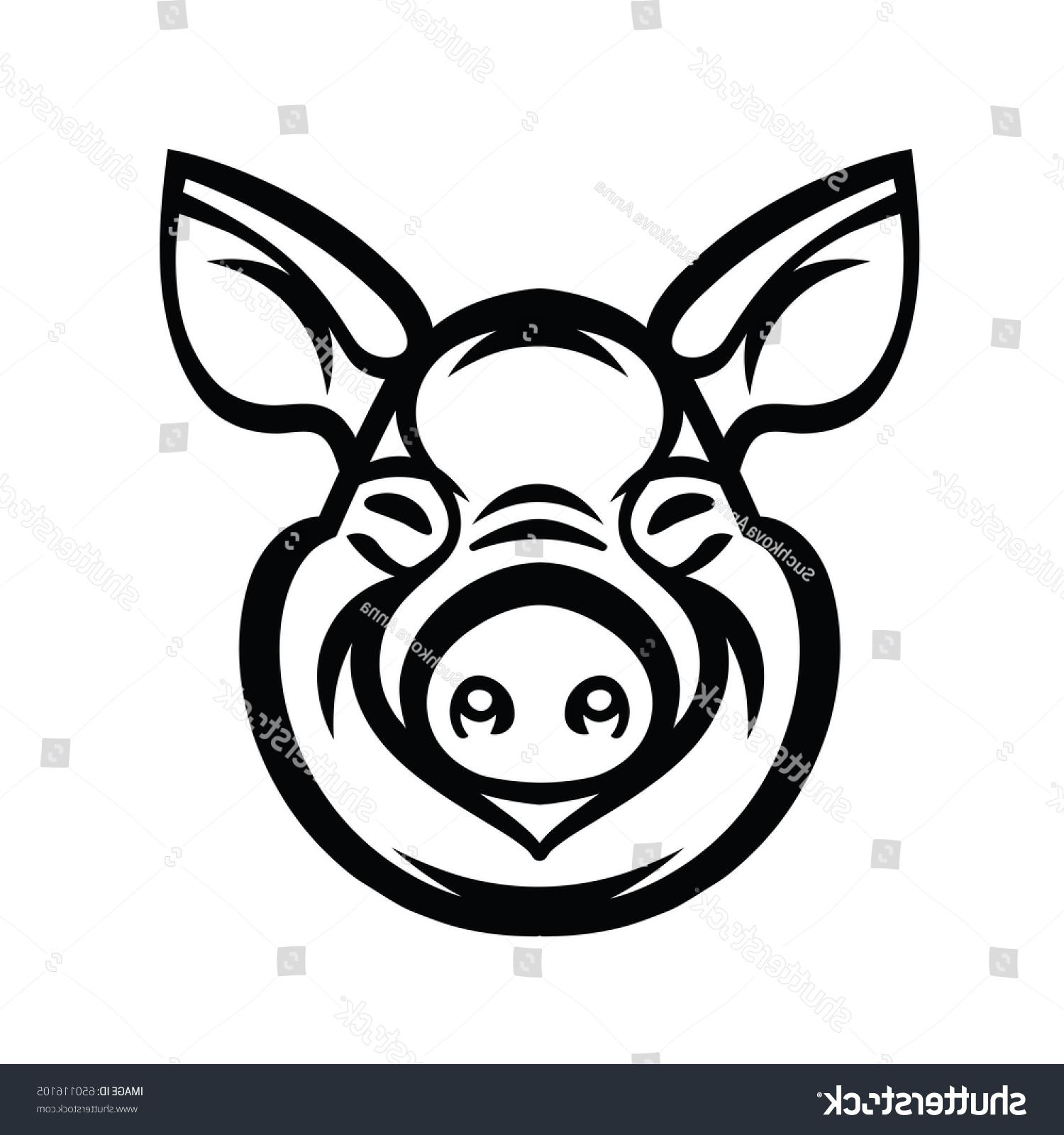 1500x1600 Best Free Stock Vector Pig Head Logo Mascot Emblem Image Of Swine - Pig Head Drawing