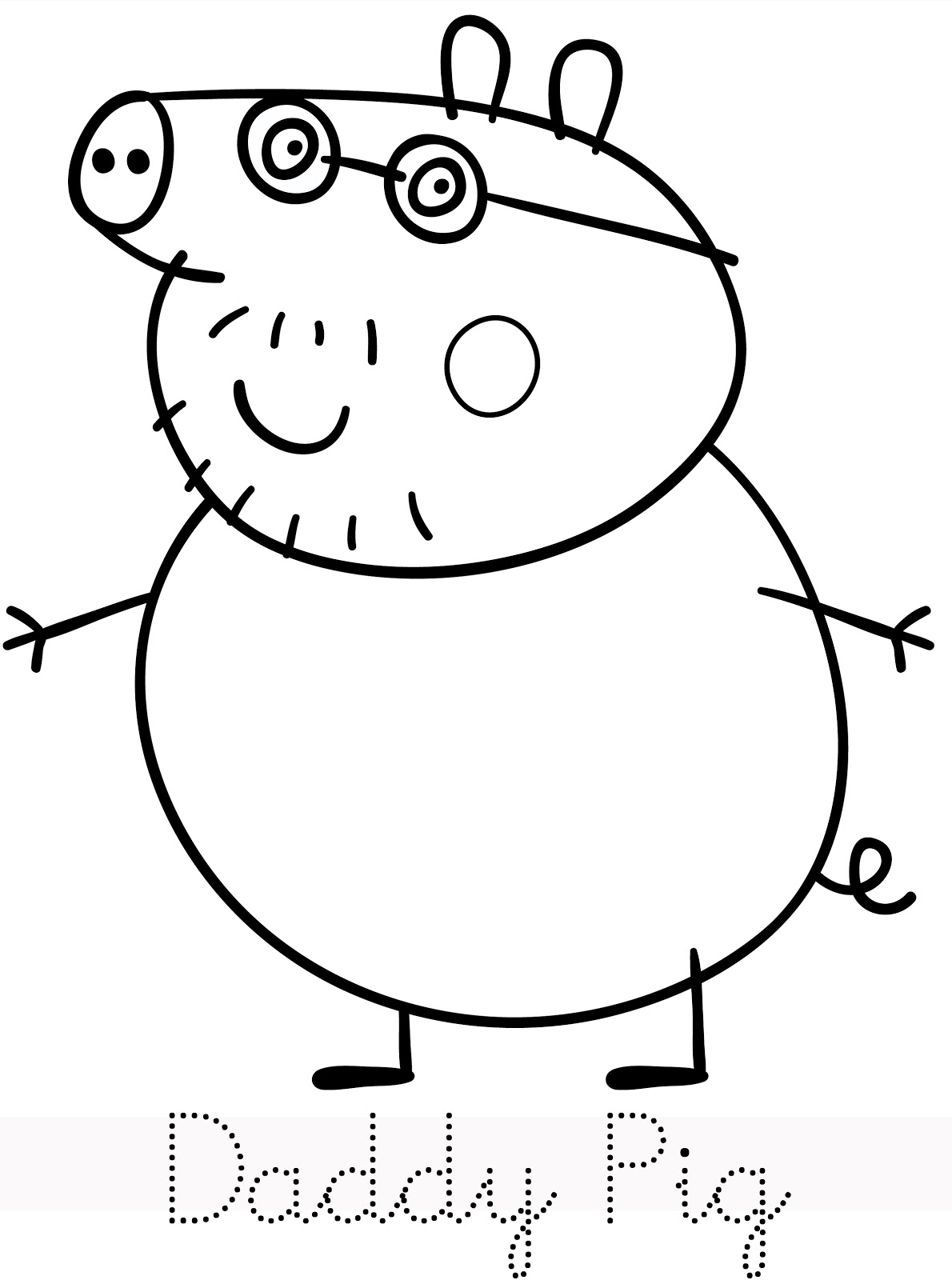 1190x1600 Peppa Pig - Pig Line Drawing