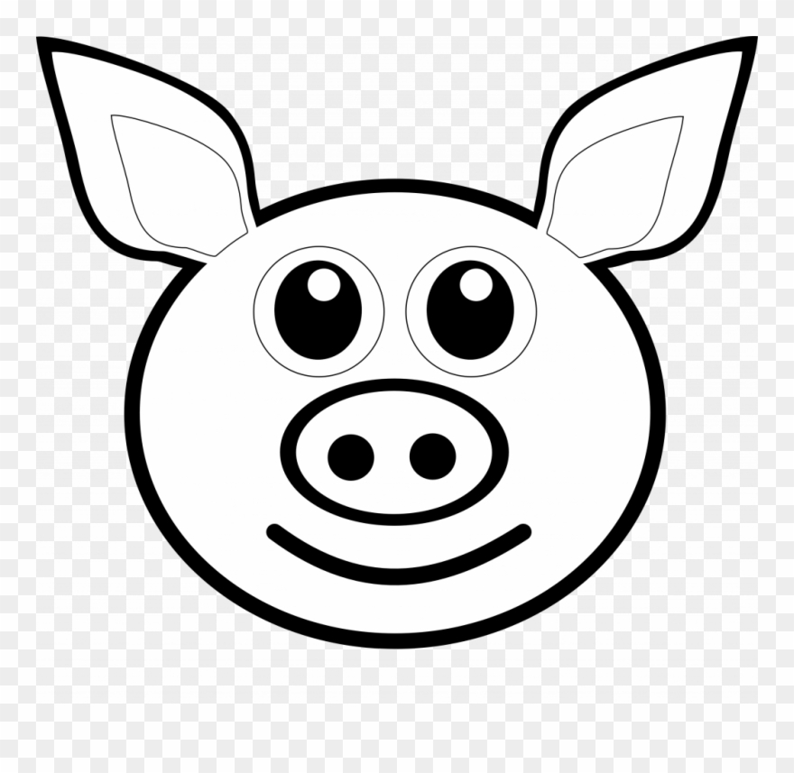 880x857 Adult Pig Line Art Clip On Clipart Pig Drawing Library - Pig Line Drawing