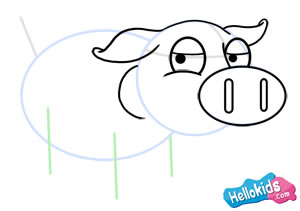 300x211 How To Draw How To Draw A Pig - Pig Nose Drawing