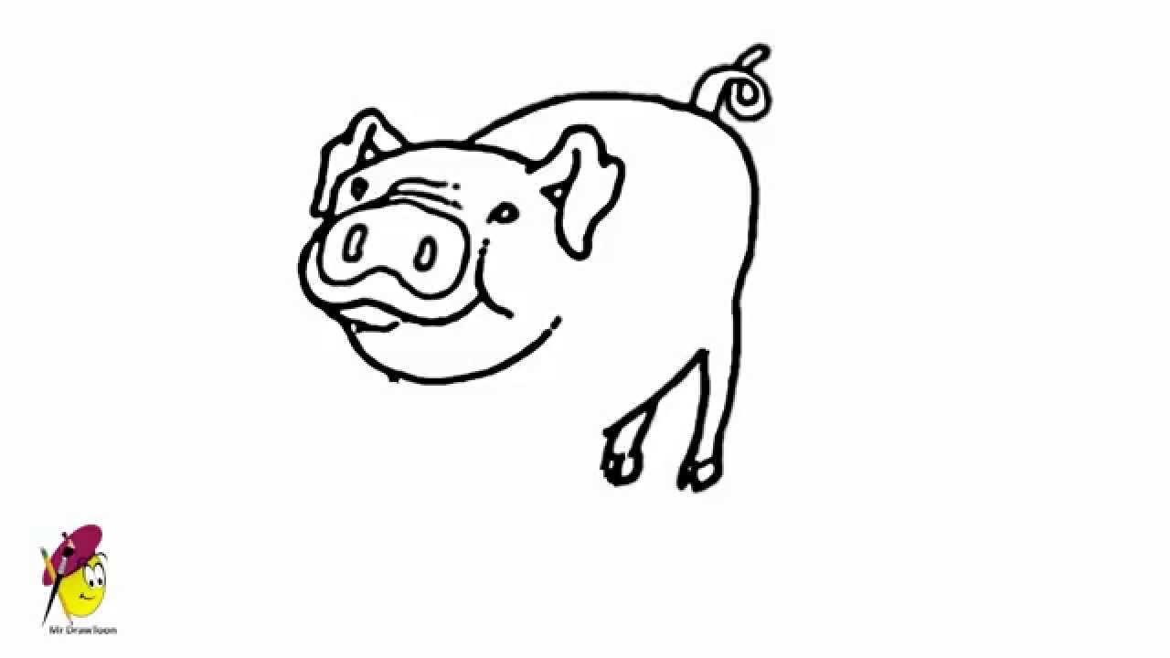 1280x720 How To Draw A Pig Face Step - Pig Nose Drawing