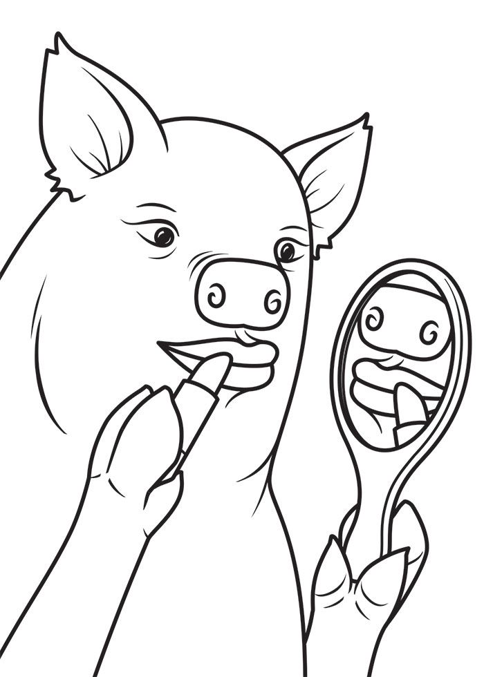 700x980 reekloose lipstick on a pig - Pig Outline Drawing