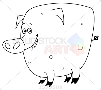 340x302 Stock Illustration Of Black Outline Drawing Of Cartoon Smiling Pig - Pig Outline Drawing
