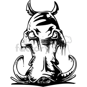 300x300 Boar Tattoo Design Clipart Royalty Free Clipart - Pig Skull Drawing