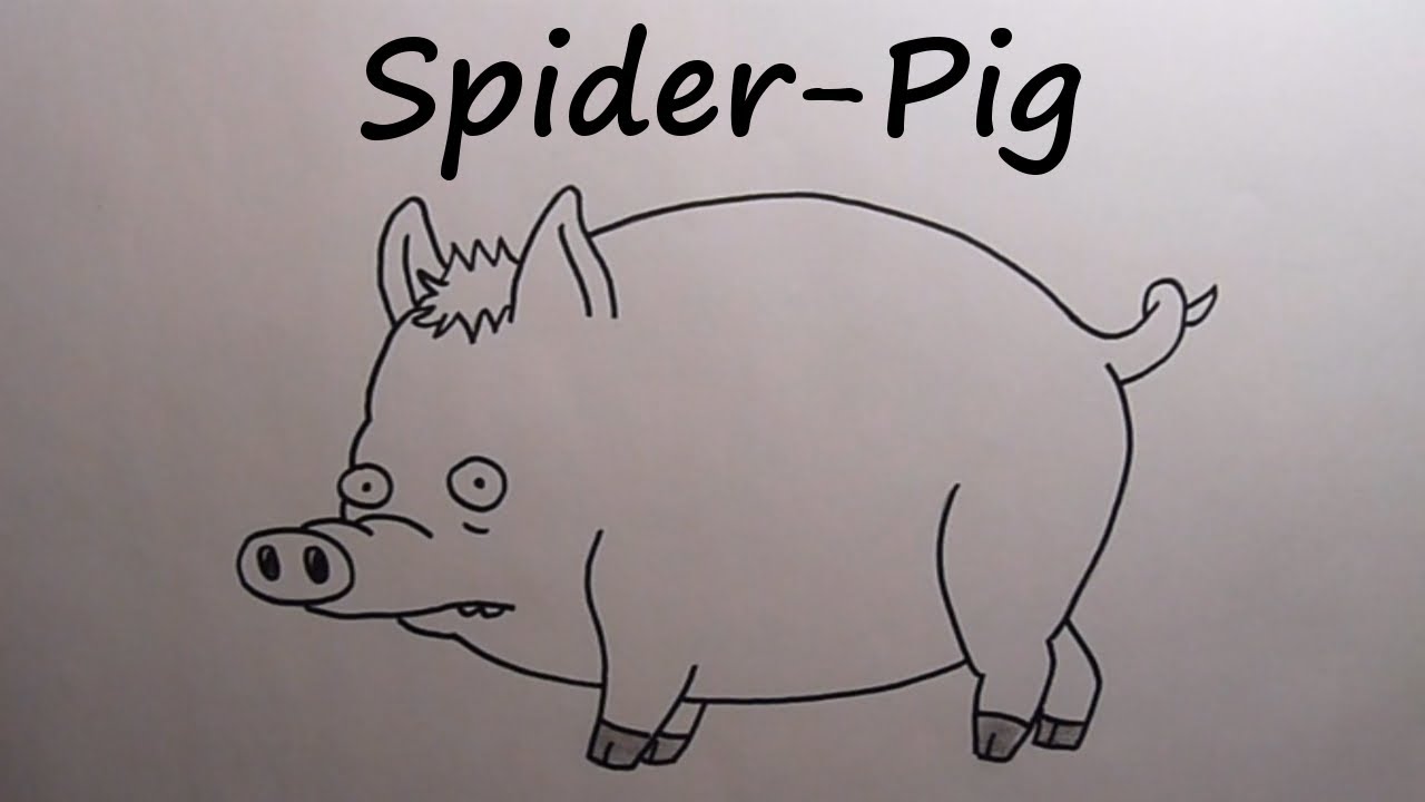 1280x720 Drawing Spider Pig - Pig Skull Drawing