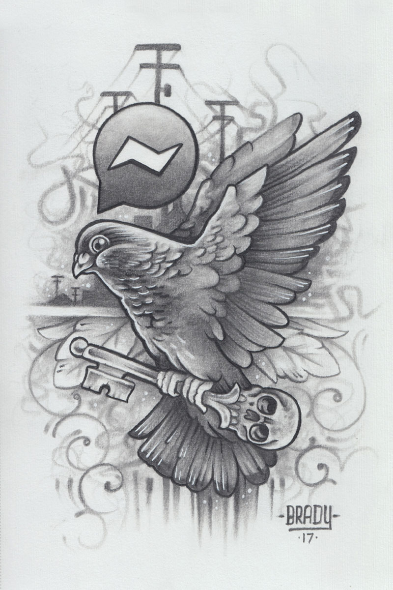 800x1200 Facebook Messeger Pigeon Drawing - Pigeon Drawing