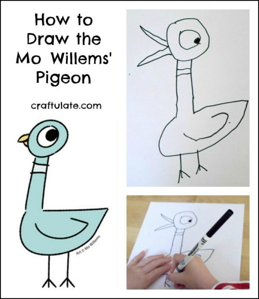 519x600 How To Draw The Mo Willems' Pigeon - Pigeon Drawing Outline