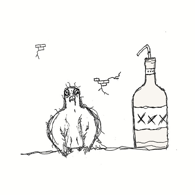 630x630 Drunk Pigeon Outline - Pigeon Drawing Outline