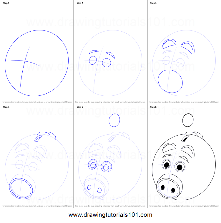 751x755 how to draw a piggy bank for kids printable step - Piggy Bank Drawing