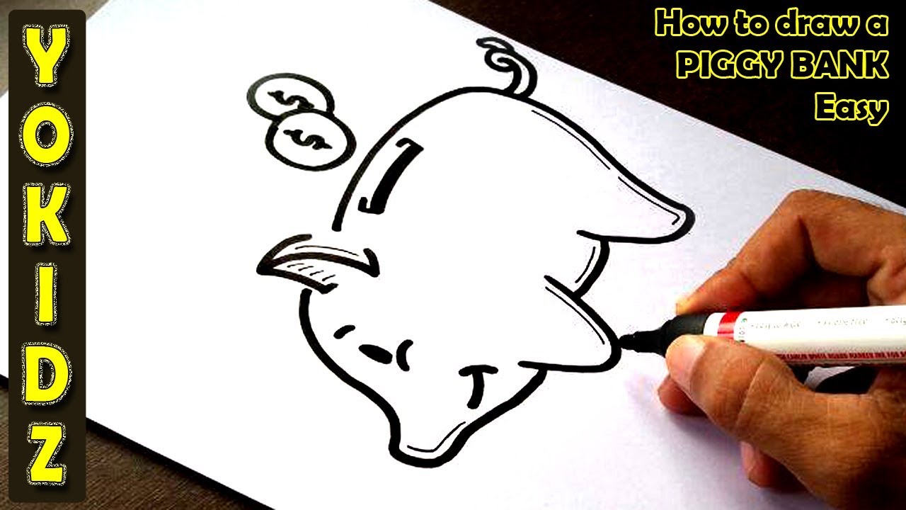 Piggy Bank Drawing at PaintingValley.com | Explore collection of Piggy