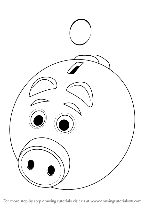 598x844 learn how to draw a piggy bank for kids - Piggy Bank Drawing