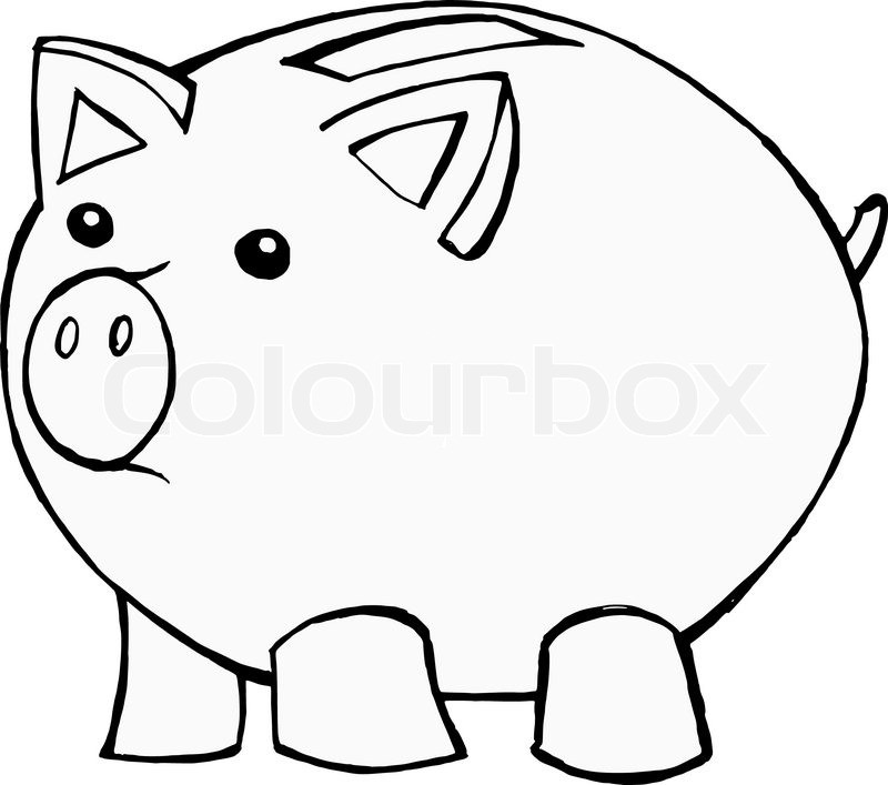 Piggy Bank Drawing at PaintingValley.com | Explore collection of Piggy