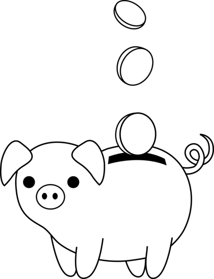 422x550 piggy bank template - Piggy Bank Drawing