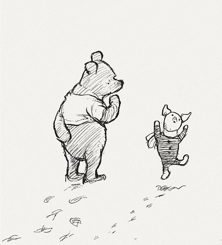 453x500 Bibliodyssey Original Winnie The Pooh Drawings - Piglet Drawing