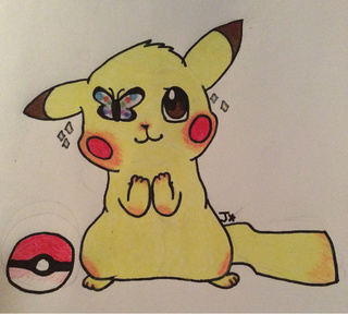 320x288 pikachu! i wanted to draw something other than a cat - Pikachu Cat Drawing