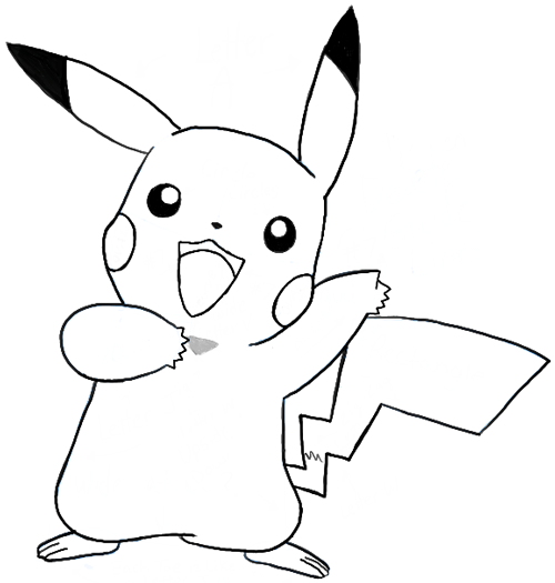 500x525 how to draw pikachu saying pika after winning a battle - Pikachu Drawing
