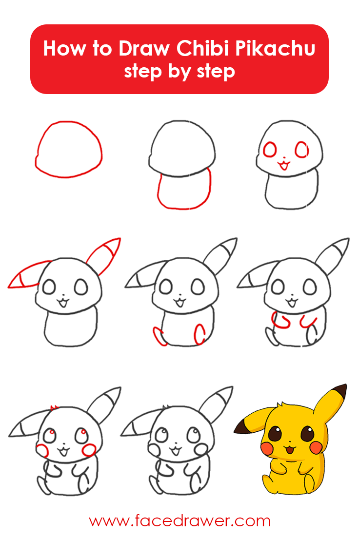 736x1104 Learn How To Draw Chibi Pikachu Step - Pikachu Drawing Easy