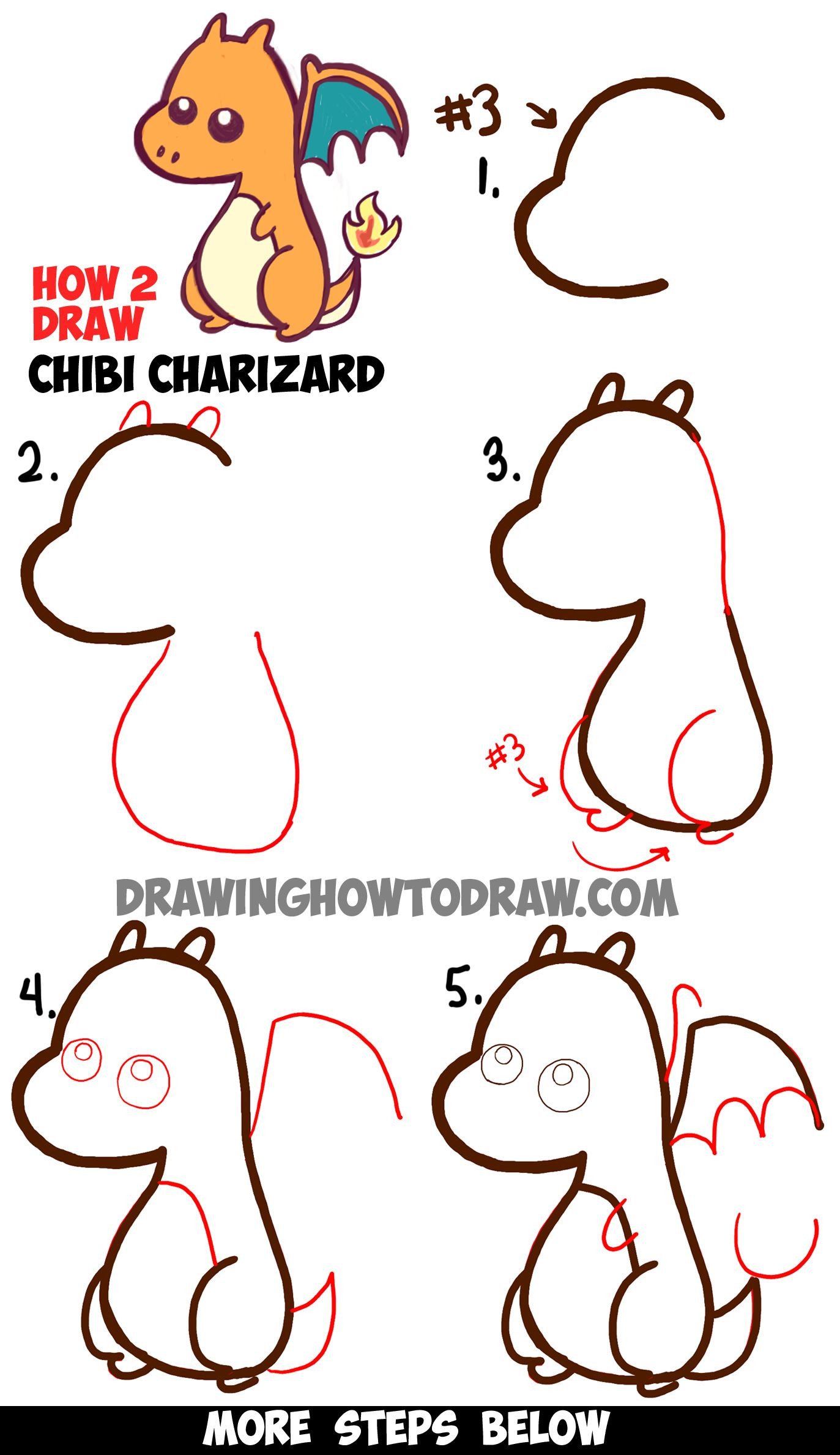 1373x2377 How To Draw Easy Pikachu How To Draw A Cute Baby Chibi Charizard - Pikachu Drawing Easy