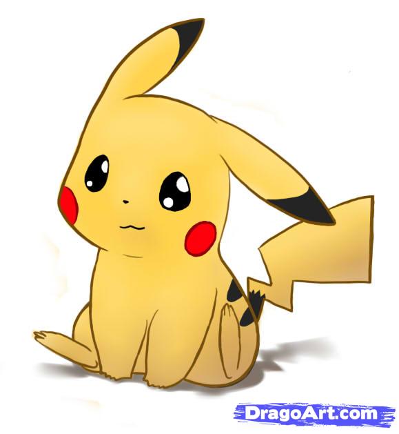 579x629 How To Draw Pikachu, Pokemon, Step - Pikachu Drawing Easy