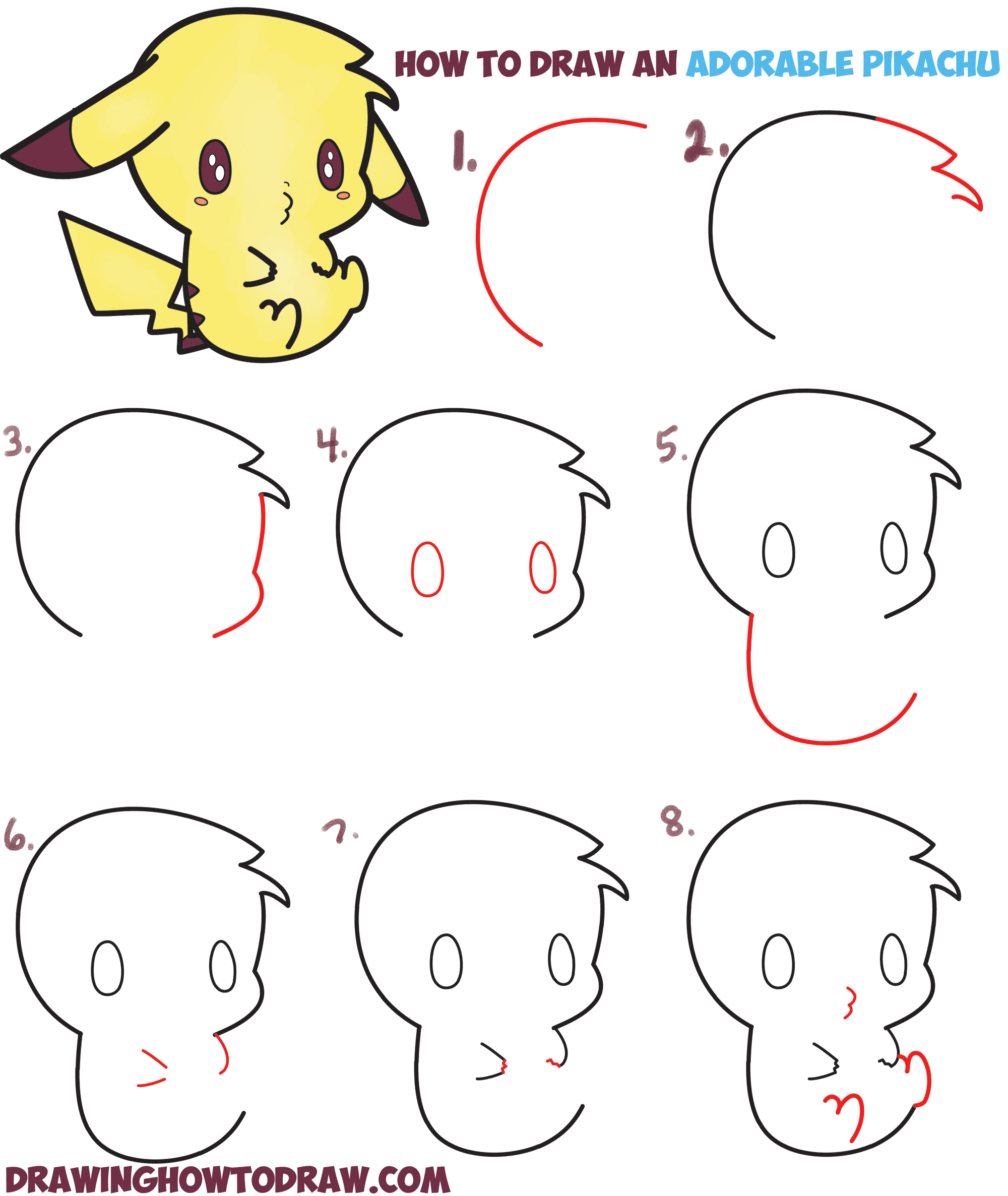 2000x2373 learn how to draw an adorable pikachu - Pikachu Drawing Step By Step Easy