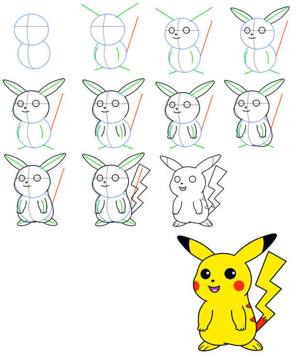 Pikachu Drawing Step By Step Easy at Explore