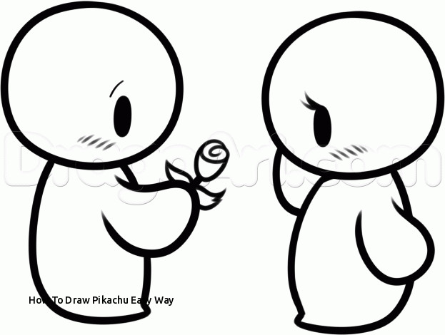 623x470 How To Draw Pikachu Easy Way Draw A Valentine Couple Step - Pikachu Easy Drawing