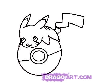 356x319 Draw Chibi Pikachu, Step - Pikachu Easy Drawing