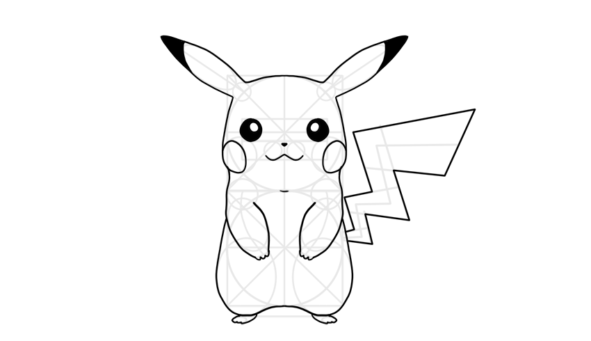 850x490 How To Draw - Pikachu Line Drawing