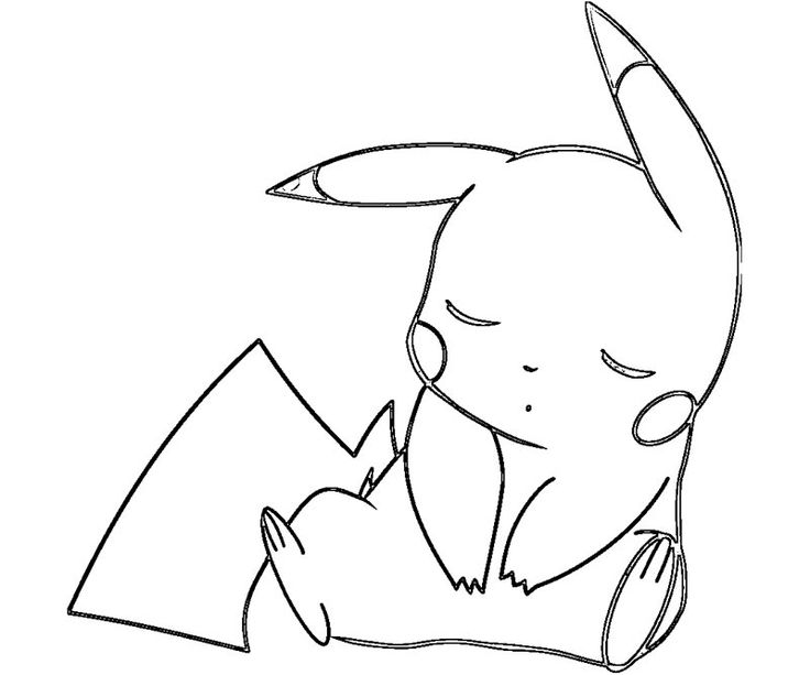736x613 pikachu lineart cute pikachu for free download - Pikachu Line Drawing