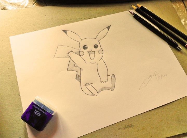 720x533 Pencil Sketch Of Pikachu - Pikachu Pencil Drawing