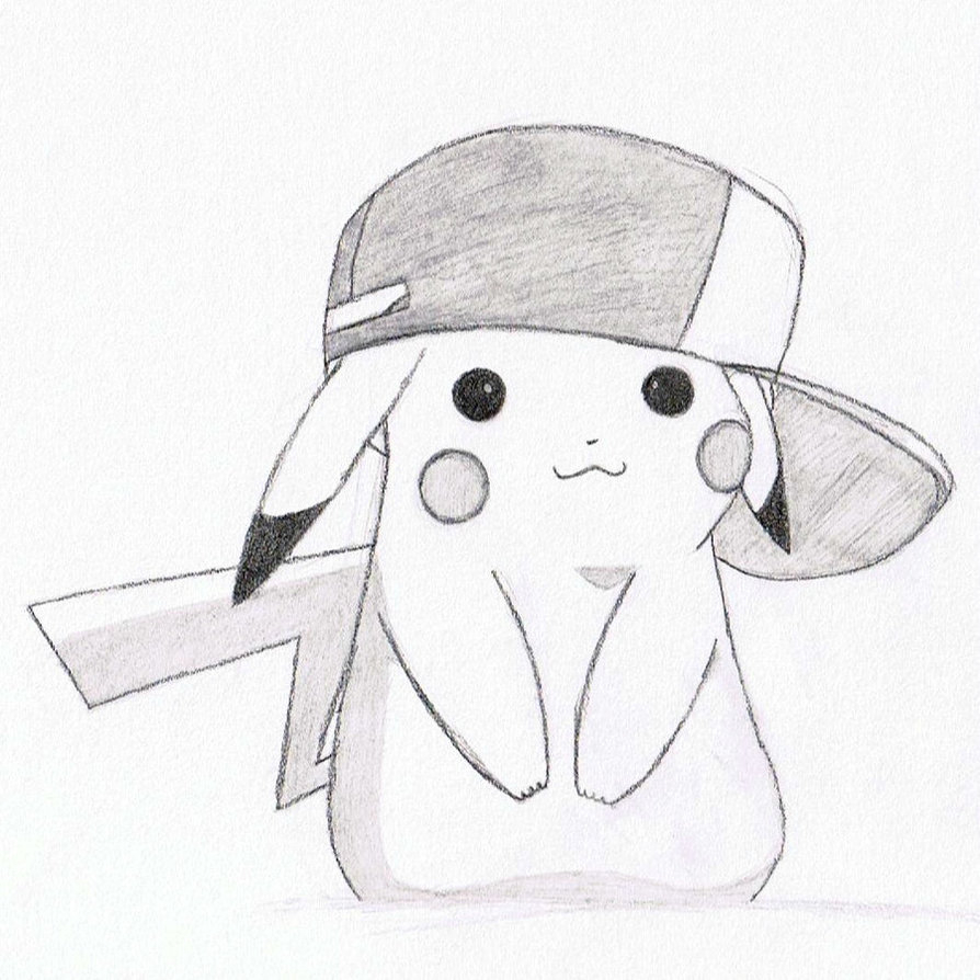 894x894 pikachu pencil sketch and drawn pikachu hat drawing - Pikachu Pencil Drawing