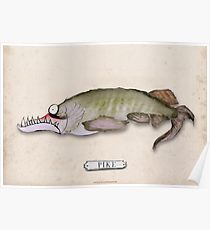 210x230 Cartoon Pike Drawing Posters Redbubble - Pike Drawing