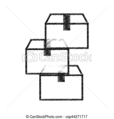 450x470 drawing pile delivery cardboard boxes vector illustration - Pile Drawing