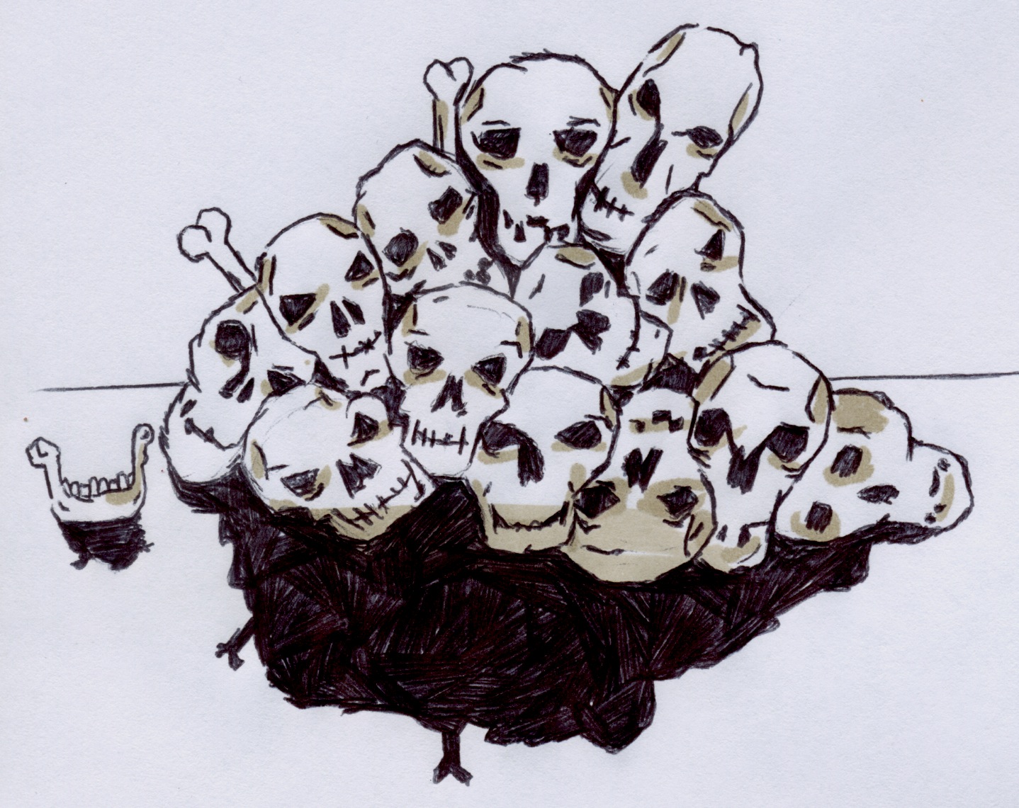 1438x1141 pile of bones - Pile Of Bones Drawing