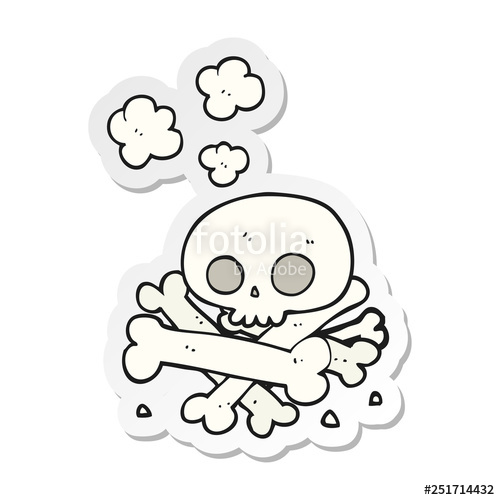 500x500 sticker of a cartoon pile of bones stock image and royalty free - Pile Of Bones Drawing