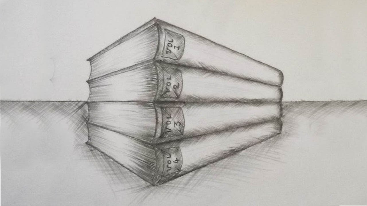 1280x720 how to draw a stack of books book drawing drawing - Pile Of Books Drawing