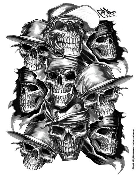 464x597 pile of thug skulls - Pile Of Skulls Drawing