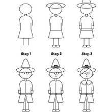 220x220 how to draw pilgrim boy - Pilgrim Drawing