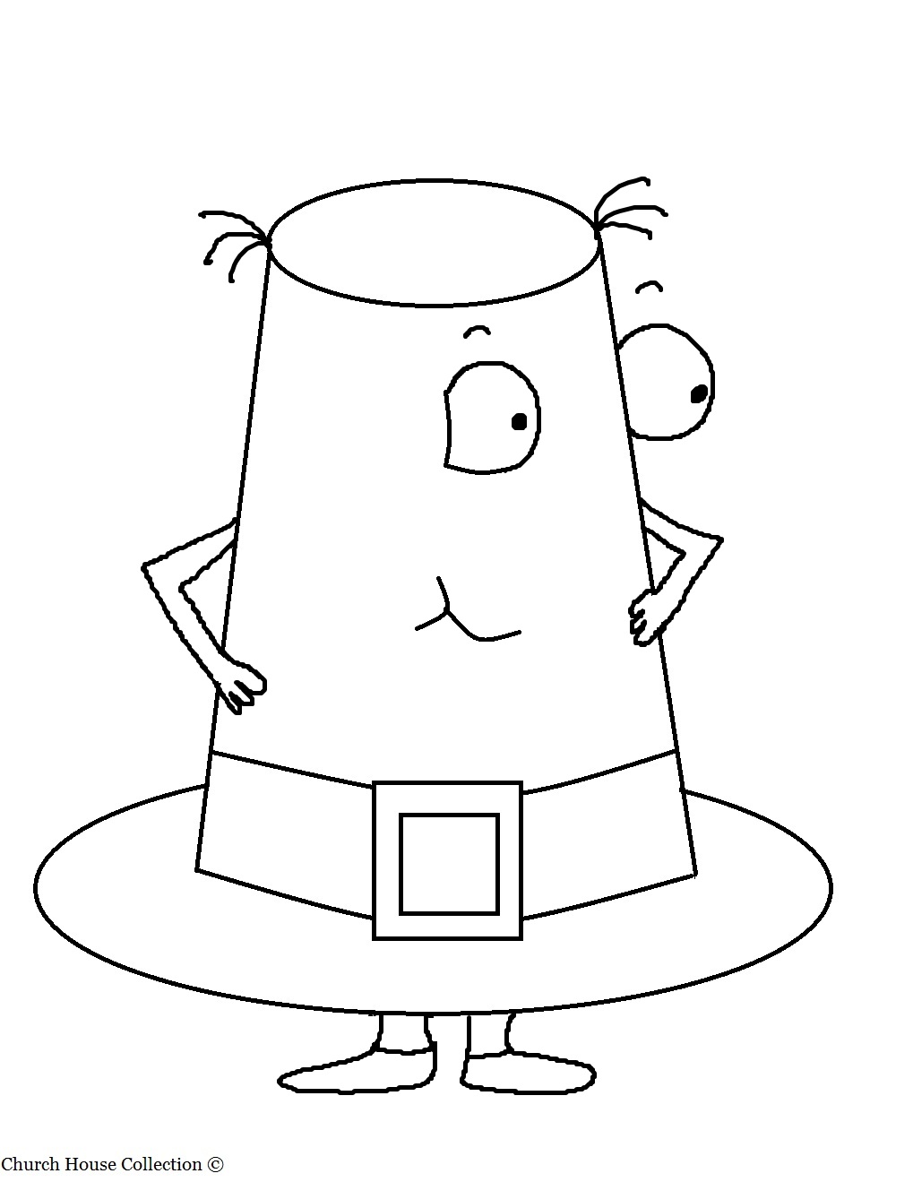 1019x1319 hat coloring - Pilgrim Hat Drawing