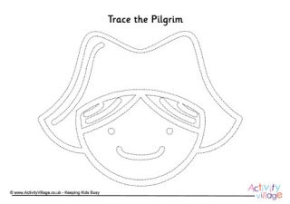 320x225 pilgrim's hat tracing page - Pilgrim Hat Drawing