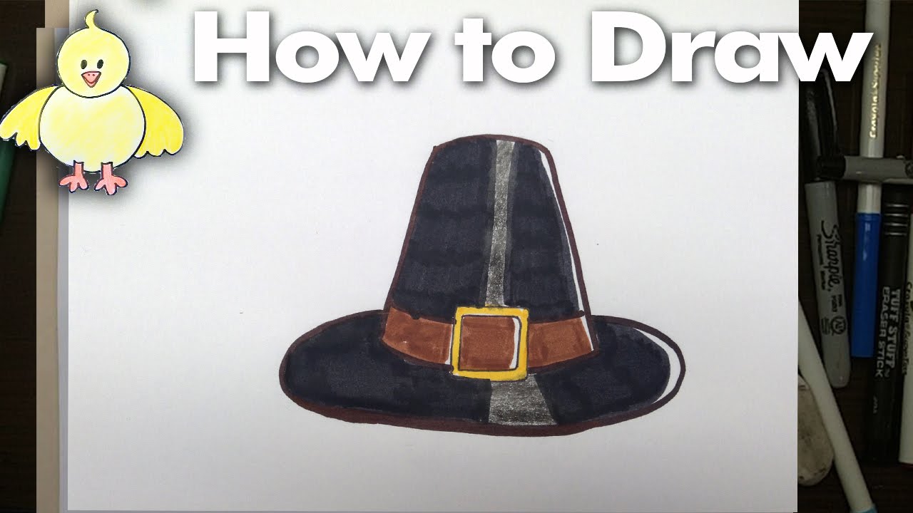 1280x720 drawing how to an easy pilgrim hat step - Pilgrim Hat Drawing