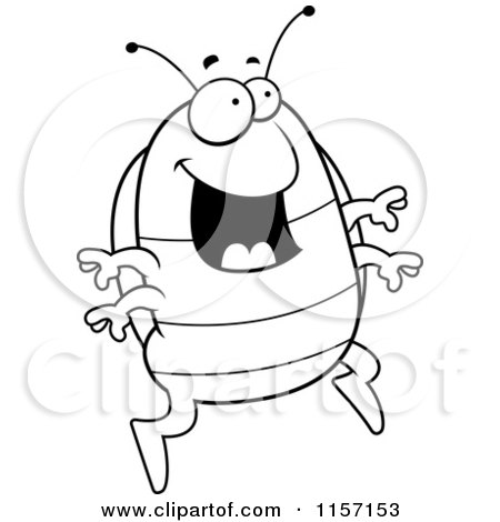 450x470 Cartoon Clipart Of A Black And White Excited Pillbug Jumping - Pill Bug Drawing