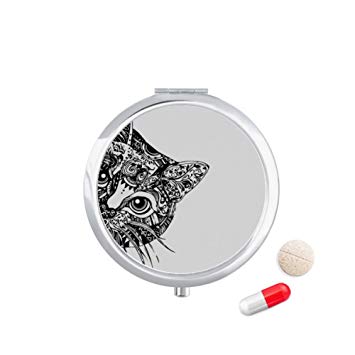 355x355 line drawing black cat head animal travel pocket pill - Pill Drawing