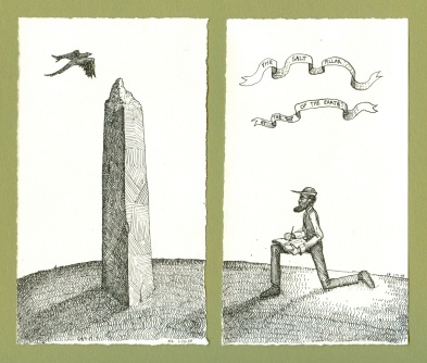 393x334 walking man drawing a great salt pillar the school - Pillar Drawing